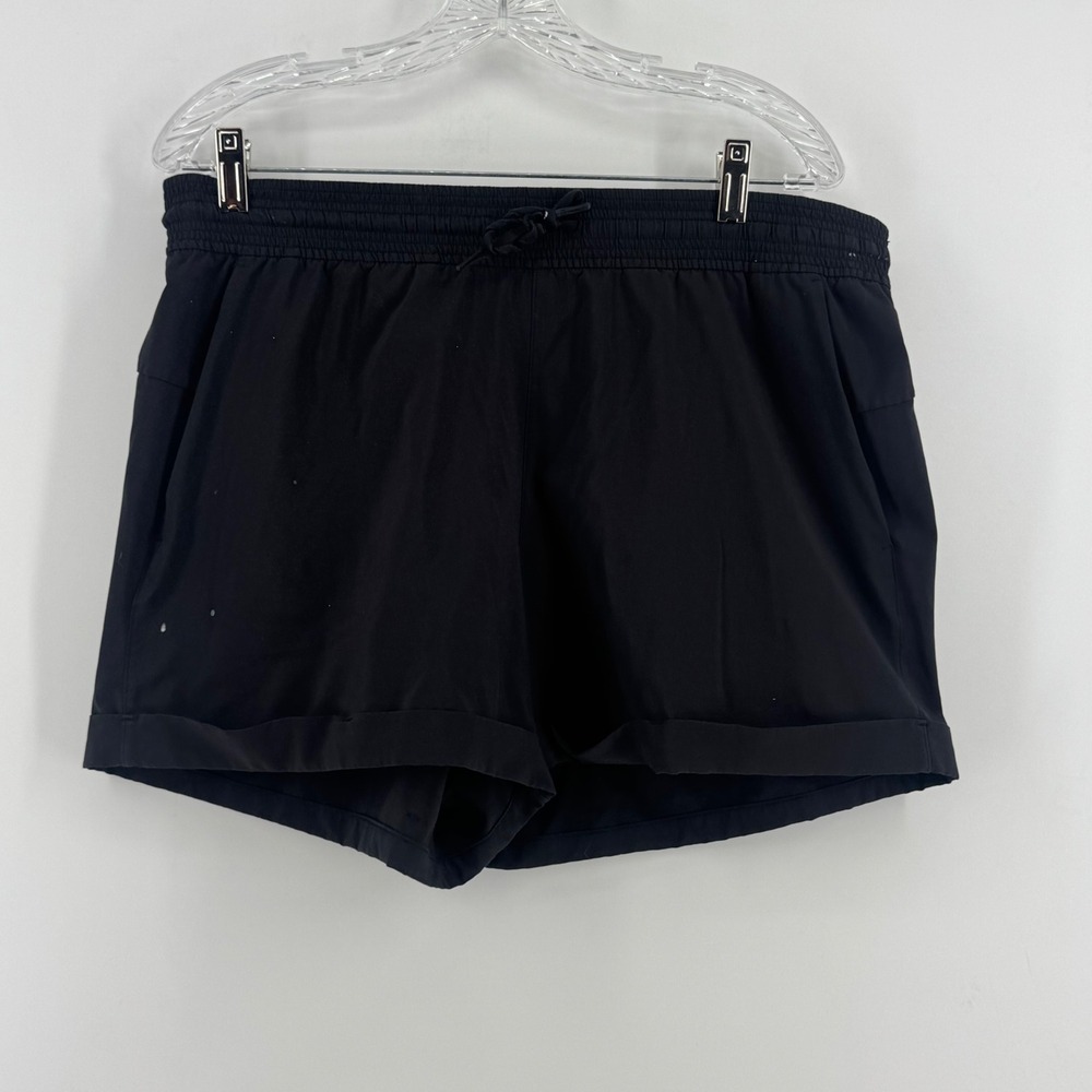 Lululemon Black Athletic Drawstring Shorts with Pockets and Cuffed Hem